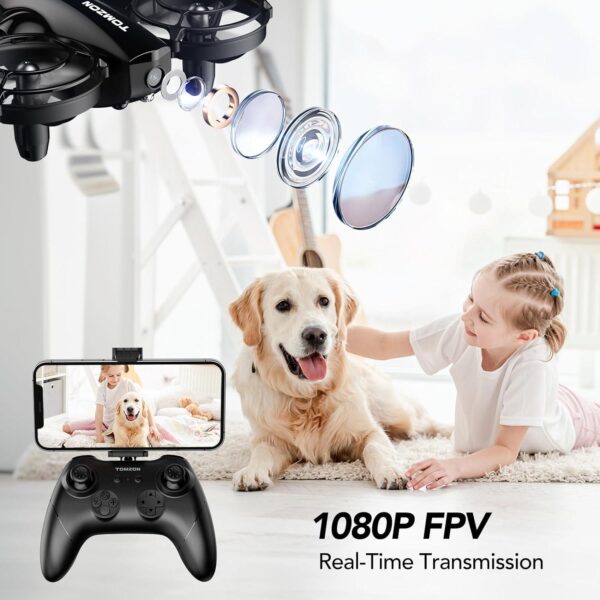 TOMZON A24W Mini Drone with Camera: 1080P FPV, Battle Mode - Perfect for Kids, Includes 3 Batteries - Image 2