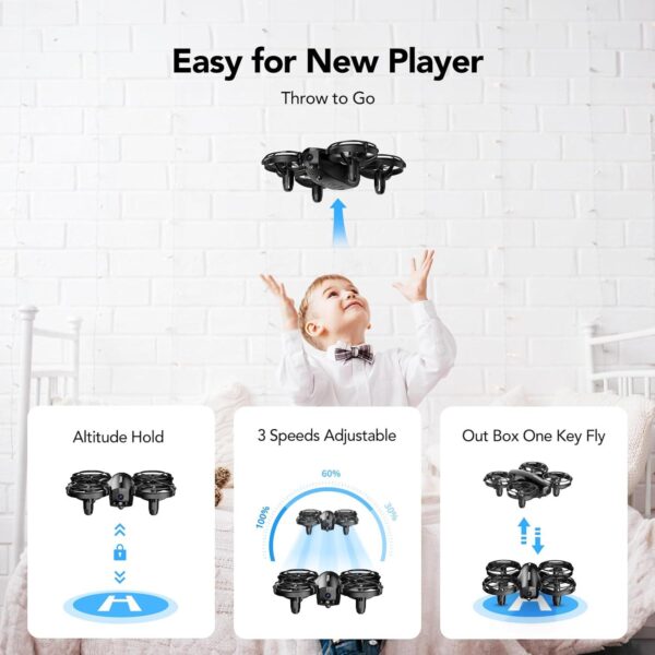 TOMZON A24W Mini Drone with Camera: 1080P FPV, Battle Mode - Perfect for Kids, Includes 3 Batteries - Image 3