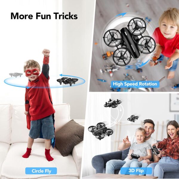 TOMZON A24W Mini Drone with Camera: 1080P FPV, Battle Mode - Perfect for Kids, Includes 3 Batteries - Image 4