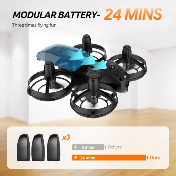 TOMZON A24W Mini Drone with Camera: 1080P FPV, Battle Mode - Perfect for Kids, Includes 3 Batteries - Image 7