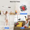 TOMZON A24 Mini Drone for Kids: Battle Mode, Throw to Go, High Speed Rotation - Red, Includes 3 Batteries - Image 4