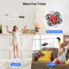 TOMZON A24 Mini Drone for Kids: Battle Mode, Throw to Go, High Speed Rotation - Red & Blue 2 Pack, Includes 4 Batteries - Image 3