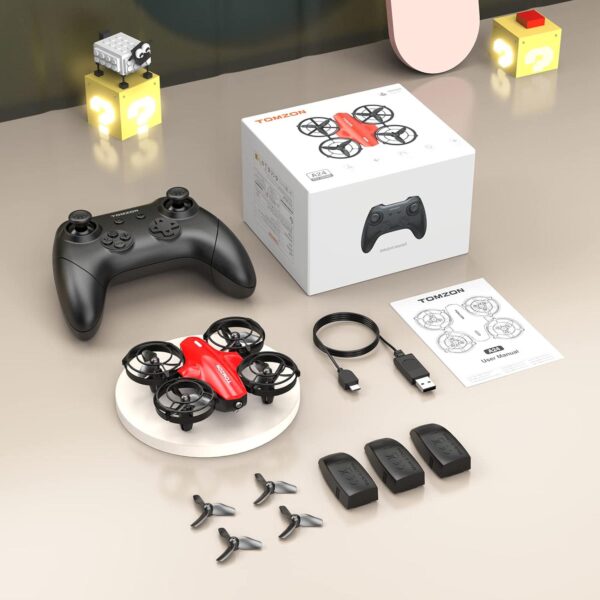 TOMZON A24 Mini Drone for Kids: Battle Mode, Throw to Go, High Speed Rotation - Red, Includes 3 Batteries - Image 7