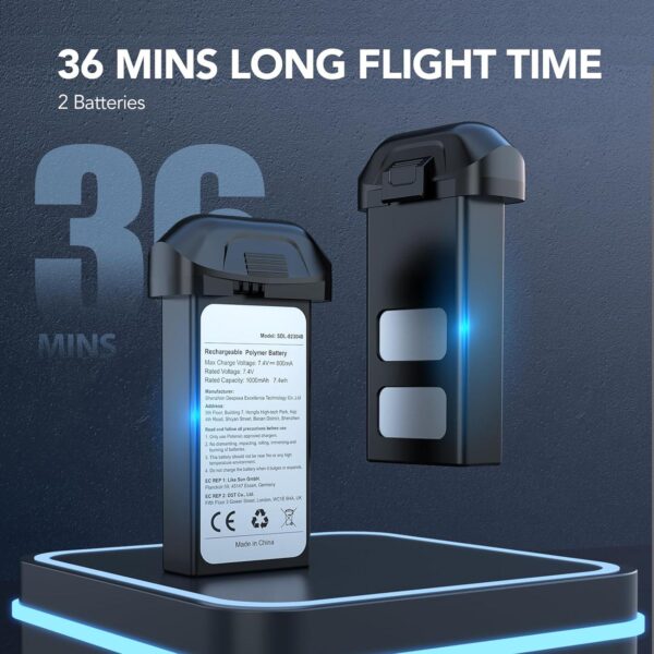 TOMZON P5G GPS Drone: 4K Camera, Under 249g, WiFi FPV - Includes Smart Features, Carrying Bag, 2 Batteries - Image 3
