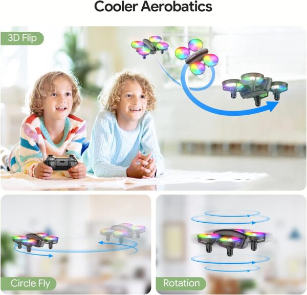 Tomzon A23W Drone: 1080P Camera, Mini LED, High Speed Rotation - Perfect for Adults and Kids, Includes 2 Batteries - Image 6