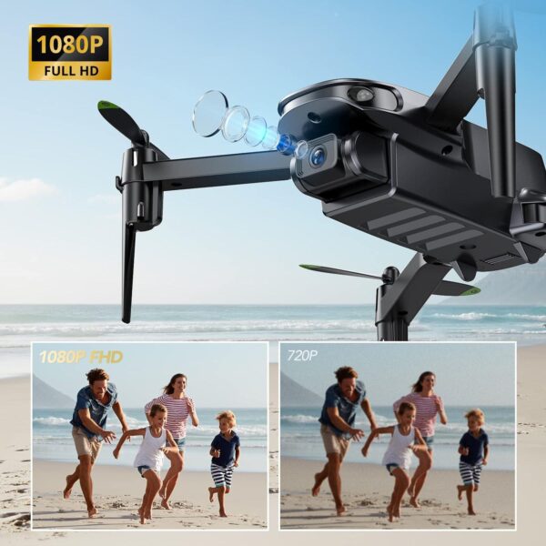 Tomzon D15 Mini Drone: 1080P Camera, Foldable, FPV - Perfect for Beginners, Includes 2 Batteries and Carrying Case - Image 2