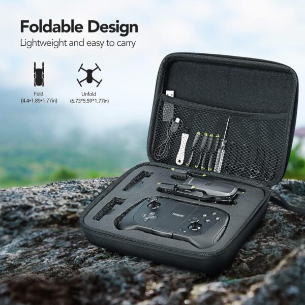 Tomzon D15 Mini Drone: 1080P Camera, Foldable, FPV - Perfect for Beginners, Includes 2 Batteries and Carrying Case - Image 8