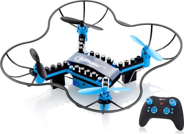 Top Race STEM Educational DIY Drone: 54-Piece Quadcopter with LED, Easy Control - Ideal for Creative Learning