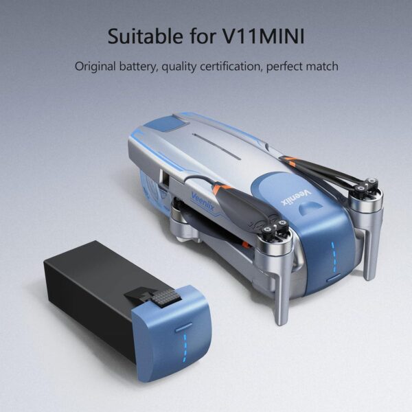 V11MINI Drone Battery Replacement, Spare - 7.6V 2100mAh Lithium Ion with Micro USB Cable - Image 6