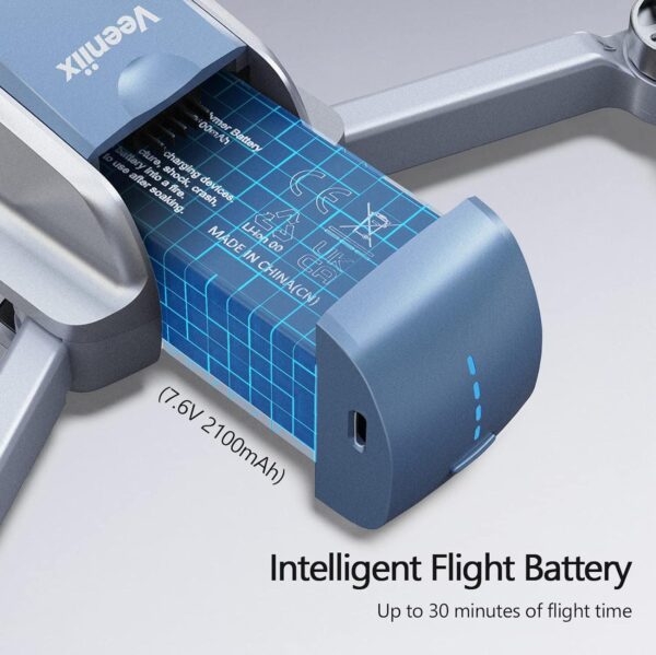 V11MINI Drone Battery Replacement, Spare - 7.6V 2100mAh Lithium Ion with Micro USB Cable - Image 4