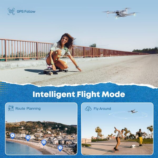 V11MINI Drones with Camera for Adults 4K 60Min Flight Time, Under 250g, 5GHz WiFi Transmission, GPS Auto Return, Waypoints, Follow Me, Circle Fly, Easy Gift Beginner - Image 6