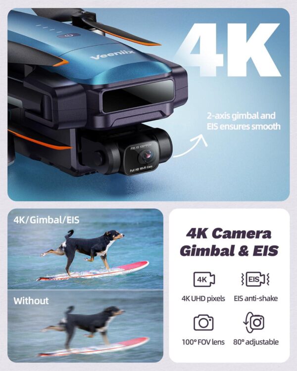 V11 Drone: 4K Camera, 70 Min Flight, Gimbal & EIS, 3KM Range, GPS Auto Return, FAA Remote ID - Image 3
